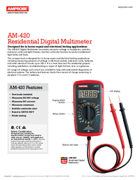 Thumbnail of document Data Sheet - AM-420 Residential Digital Multimeter